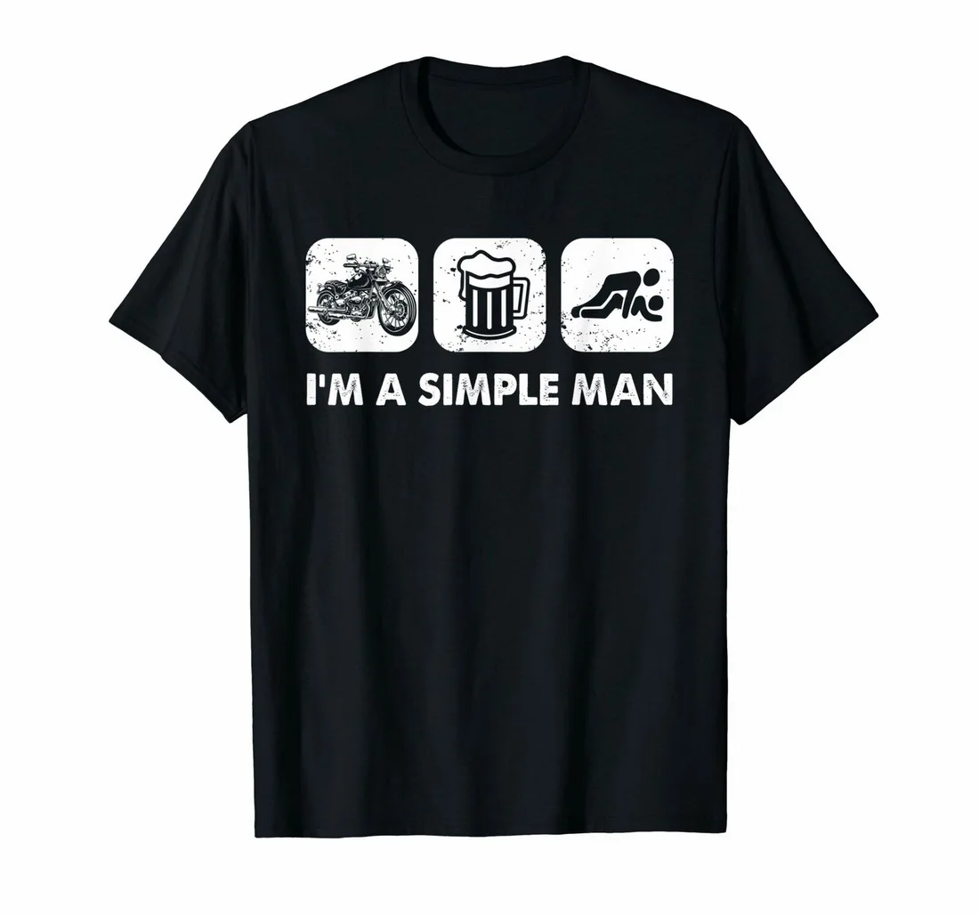 Забавная футболка с надписью I'm Simple Man Biker Beer летняя повседневная одежда| |