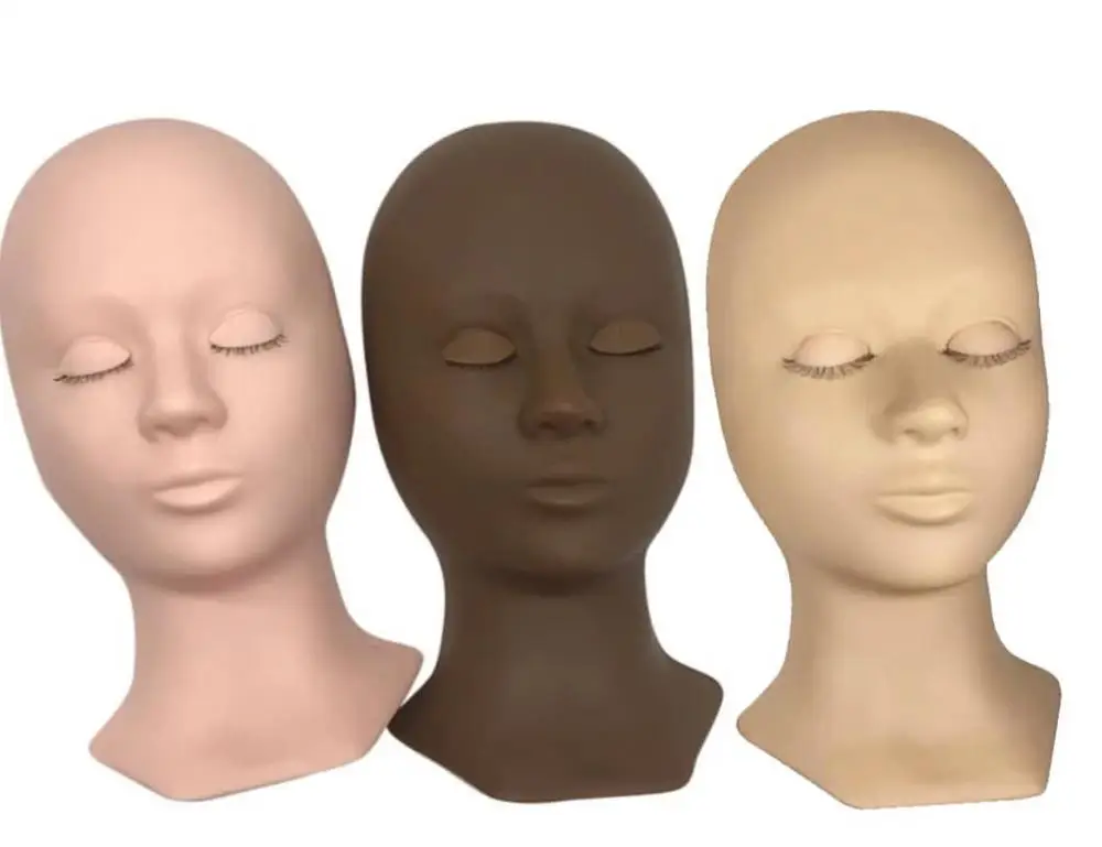 

New kind removable eyelid eyelash extension practice head three colors