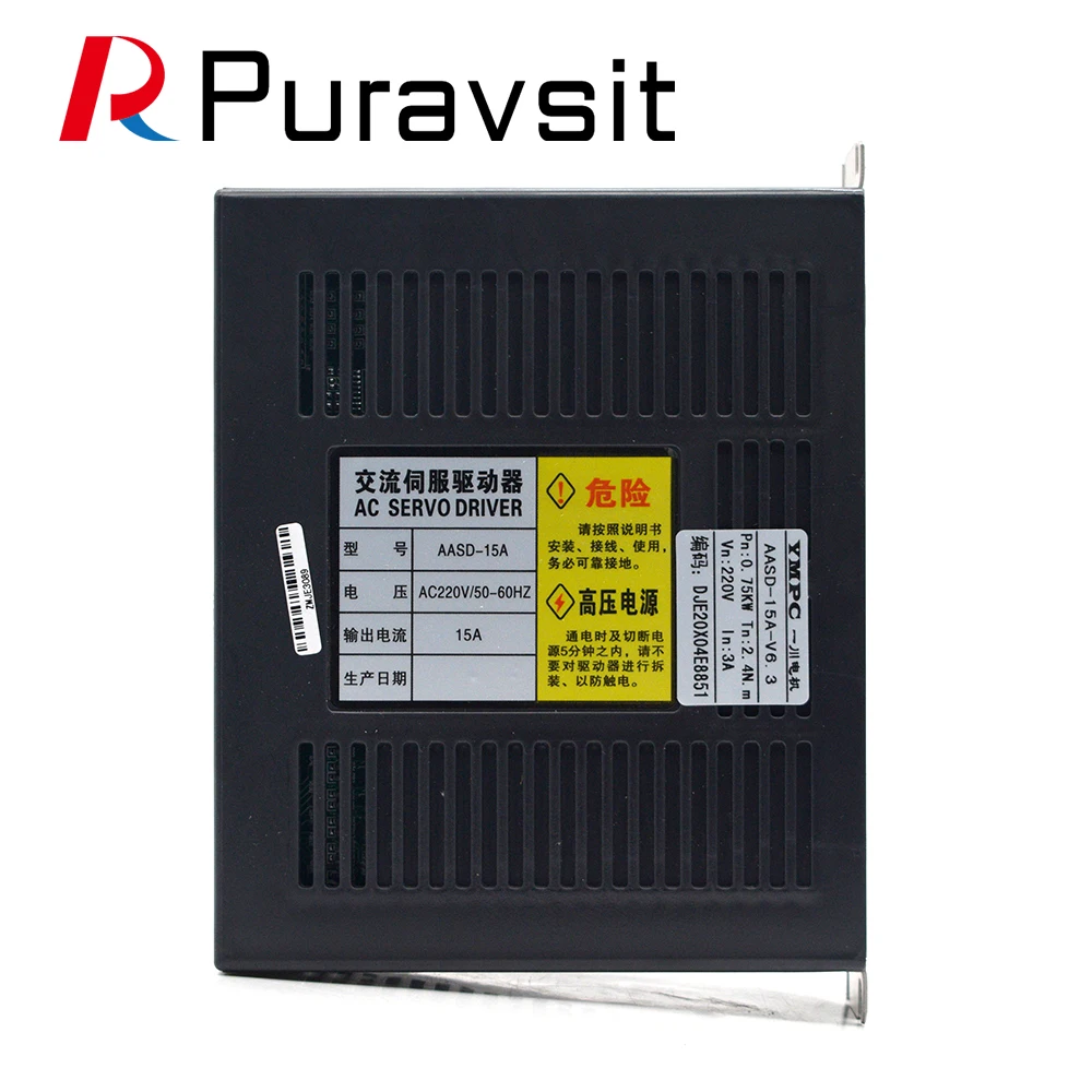 Серводвигатель Puraysit KIts 750 Вт AASD 15A 90ST-M02430 2 4 Нм 220 В 3000 об/мин диаметр 6 мм с кабелем