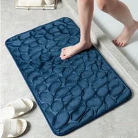 cobblestone embossed bathroom mat non slip carpets in wash basin bathtub floor rug shower room doormat soft coral velvet doormat