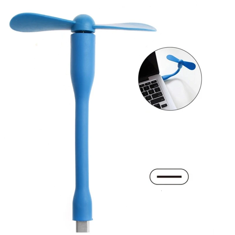 blue USB вентилятор гибкий портативный съемный USB мини-вентилятор для всех источников питания USB выход USB гаджеты без пузырей ручной настольный стол - Цвет: blue