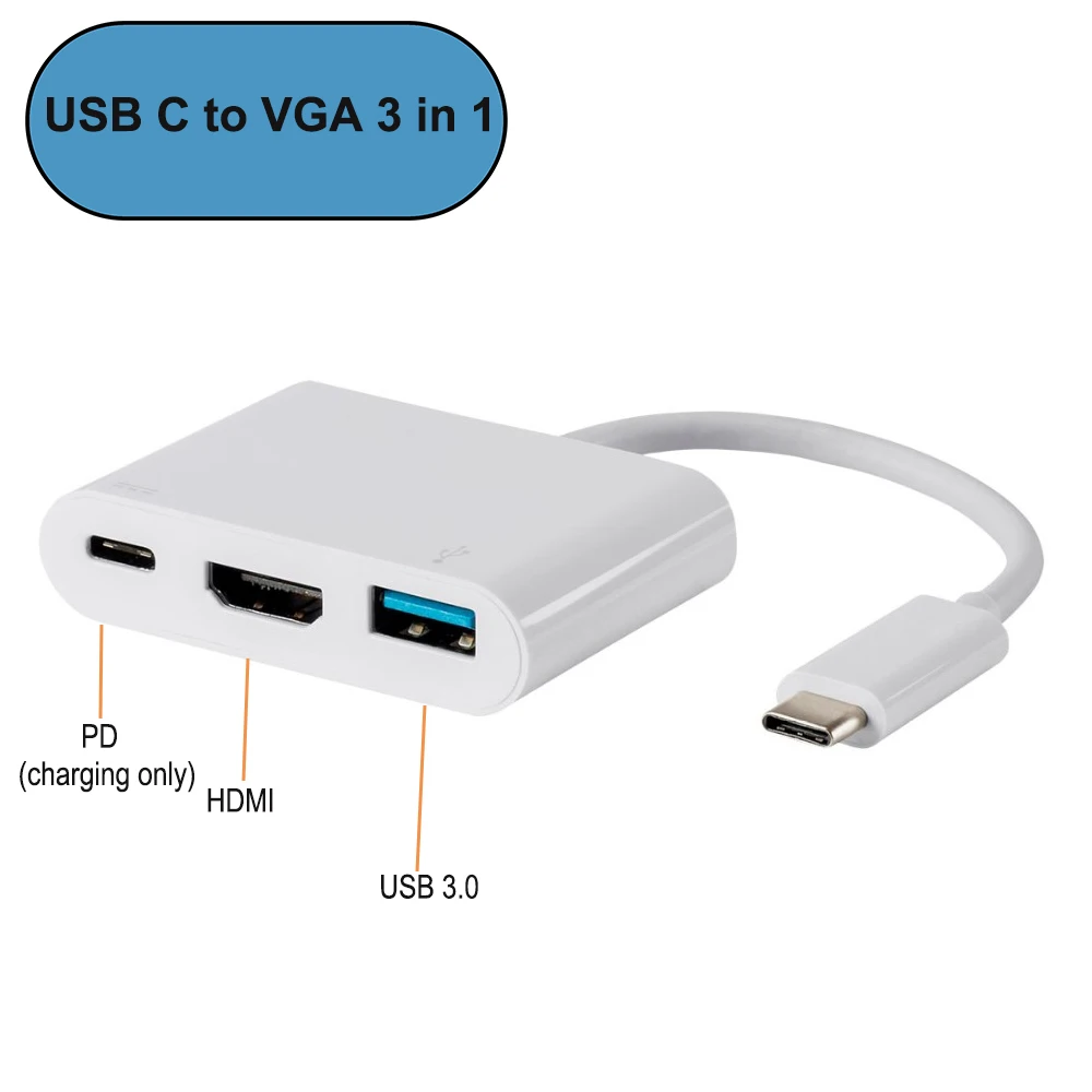 Thunderbolt 3 Type C USB 1 к HDMI VGA DVI RJ45 многопортовый адаптер кабель для apple macbook pro macbook|to hdmi|hdmi