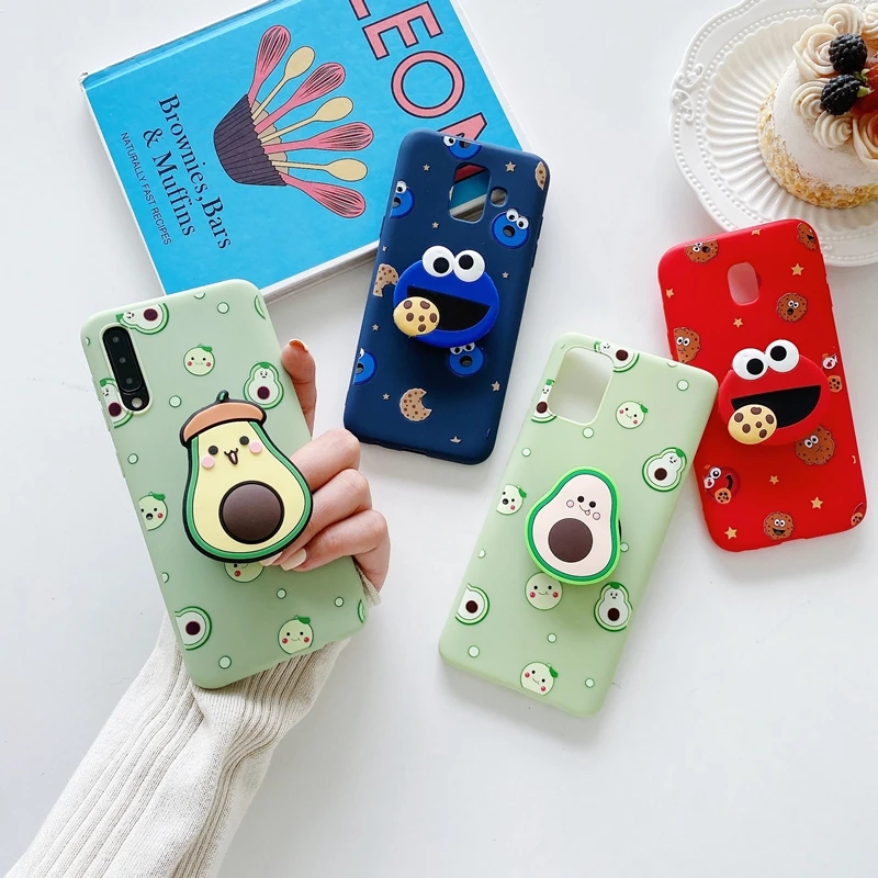 Cute Cartoon Phone Holder Case For Samsung Galaxy J8 J3 J5 J7 Pro 2017 J330 J530 J730 A51 A71 A32 A52 A72 A22 4G 5G Stand Cover