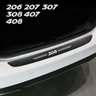 Для двери багажника автомобиля заднего бампера кожа Стикеры для Peugeot 206 207 208 306 307 308 406 407 408 508 607 2008 3008 аксессуары