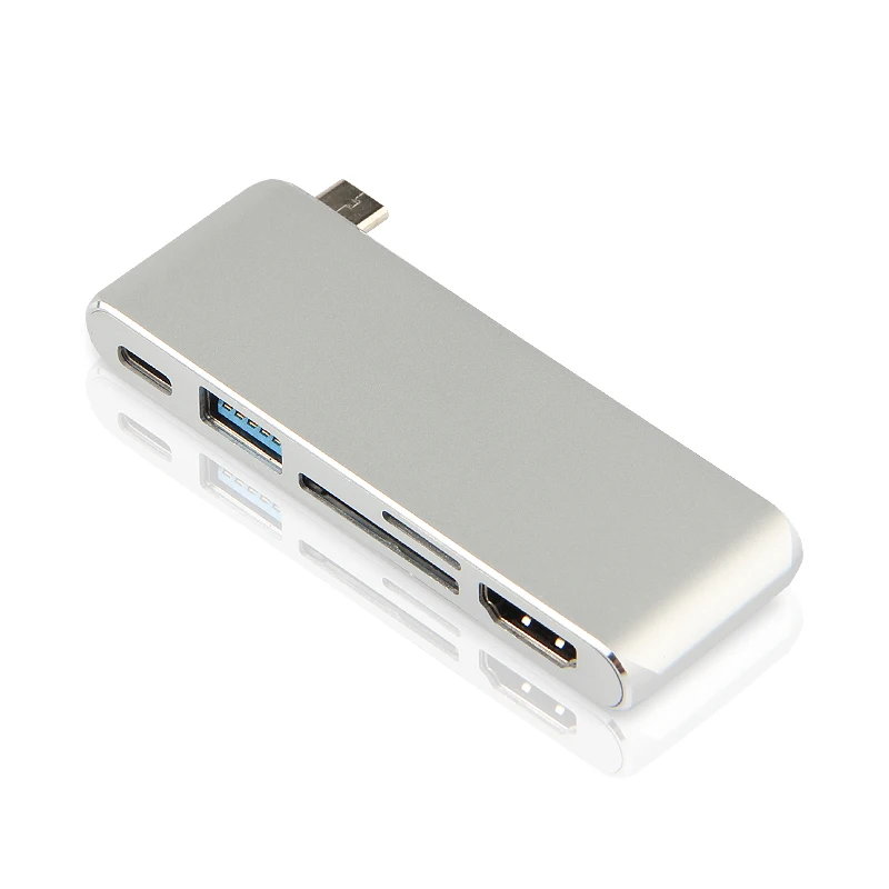 Ajiuyu USB 3,1 тип-c концентратор к HDMI адаптер 4K Thunderbolt 3 USB C концентратор с концентратором 3,0 TF считыватель SD карт слот PD для MacBook Pro/Air