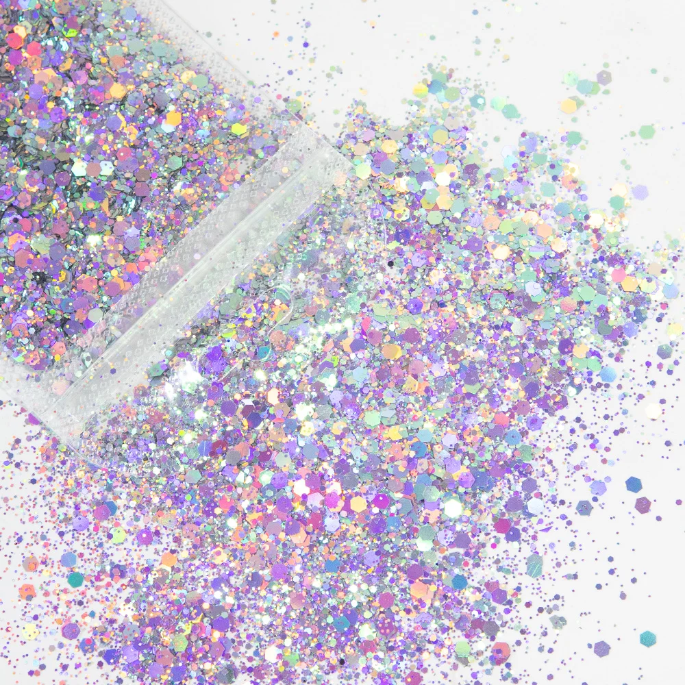 Блестящий Порошок для ногтей хлопья блестящая голографическая шестиугольная