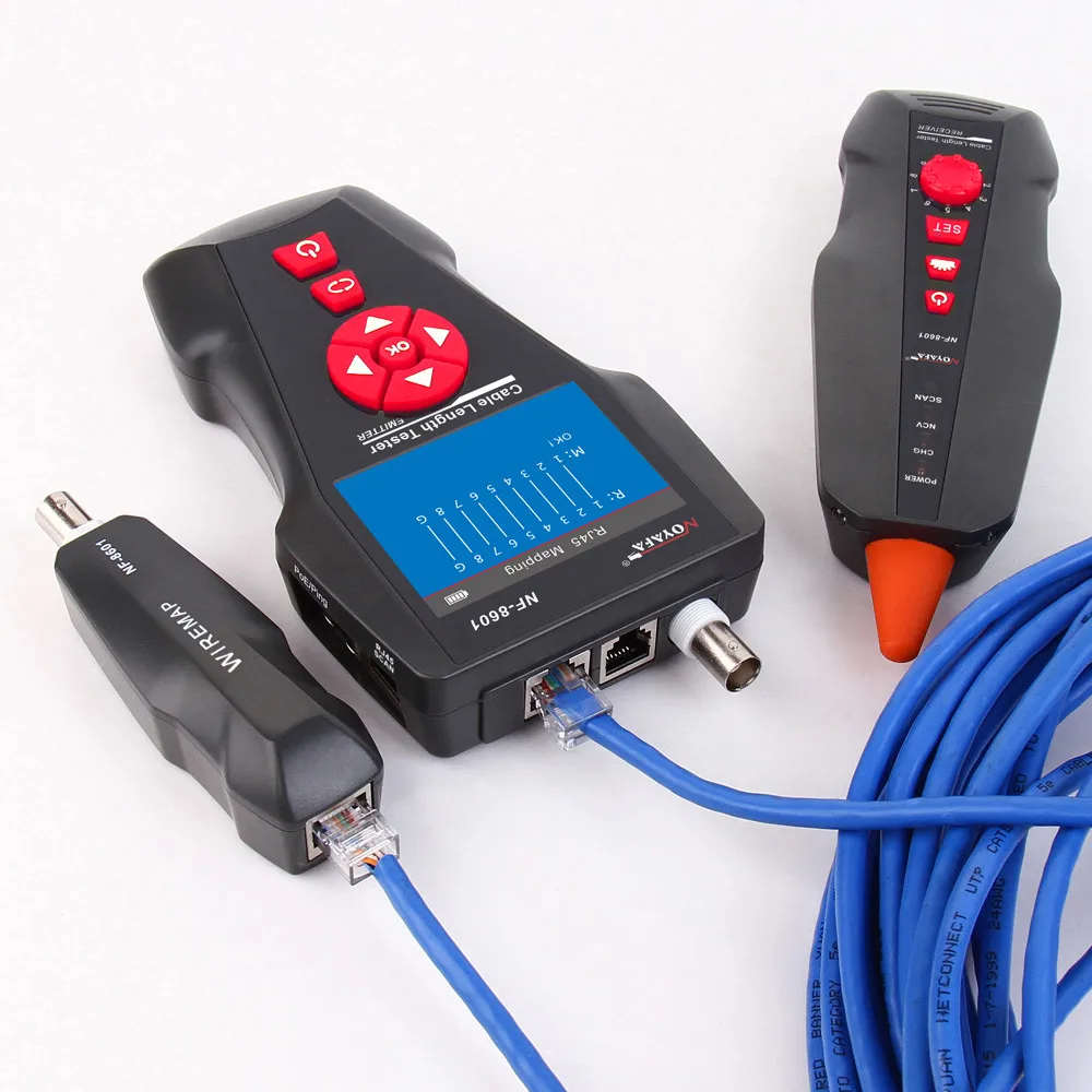 Kebidu NF-8601 с тестером кабеля PING/POE новый дизайн кабельный трекер мультиметр для
