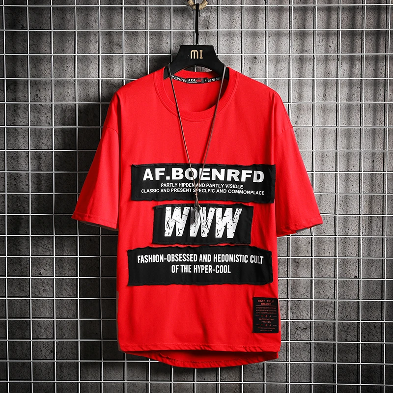 Летняя новая стильная футболка с короткими рукавами в японском стиле хип-хоп |