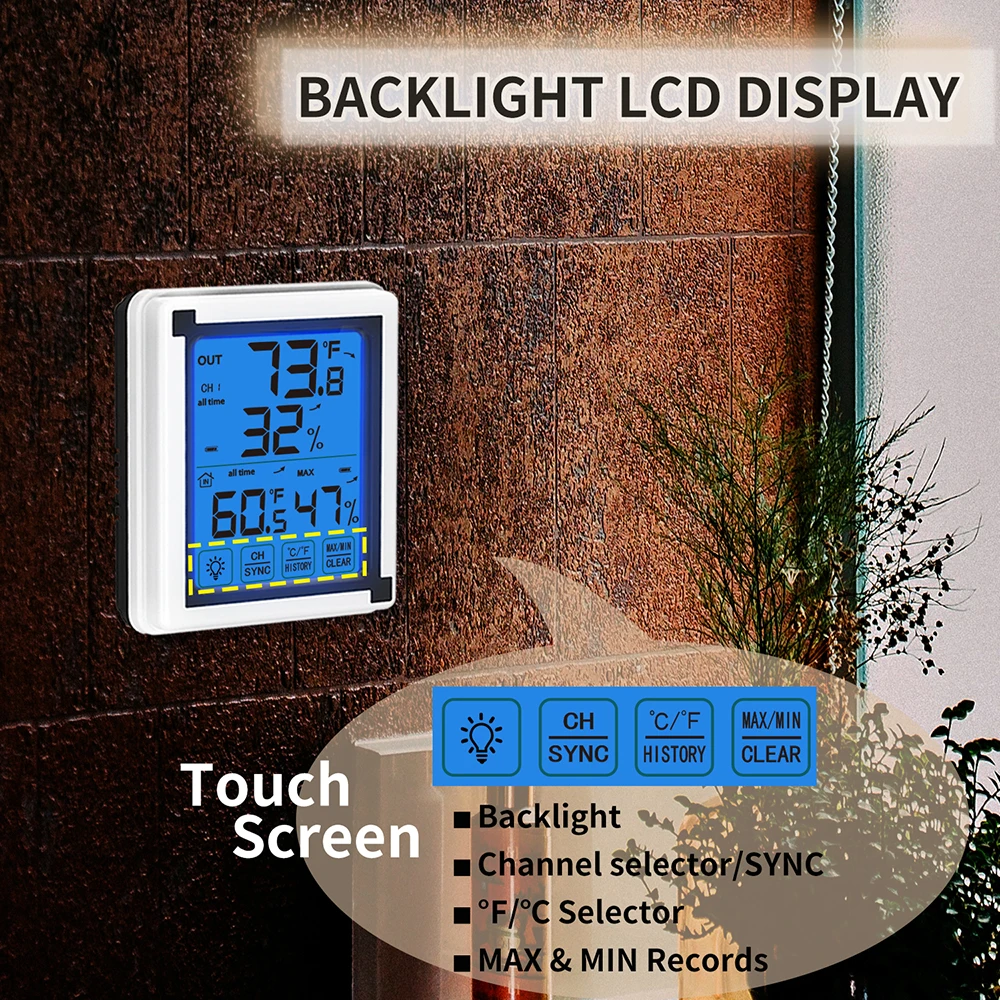 Цифровой беспроводной Крытый Уличный Термометр гигрометр автоматический