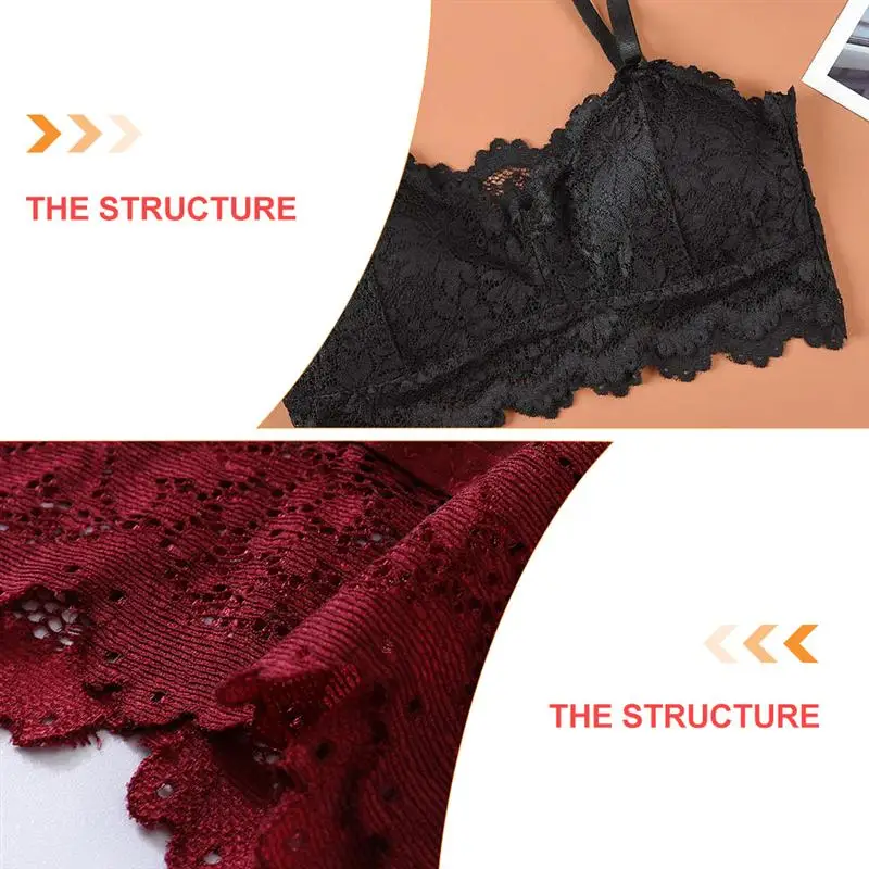 

5pcs Women Sling Sunflower Lace Underwear Fashionable Female Sling Lace Bras