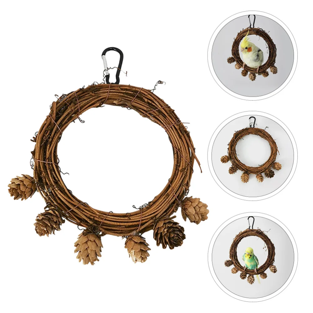 

1Pc Pet Bird Hanging Swing Funny Budgie Plaything Cockatiel Rattan Swing