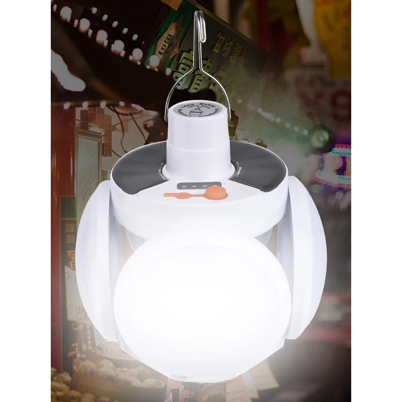 

4 LED solar rechargeable light outdoor tent camping light strong light 5-speed dimmable portable emergency light night light