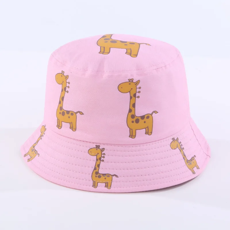 

Sping Summer 3-8 Years Children Bucket Hat Boy Girl Cute Giraffe Outdoor Beach Sun Hat Kids Panama Cap Baby Boys Girls Caps