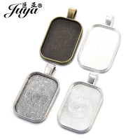 new 10pcslot 20x30mm inner size 3 colors rectangle cabochon base setting charms pendant fit 20x30mm rectangle glass diy making