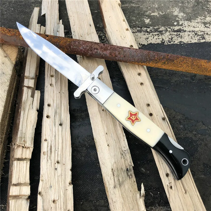 Finka-cuchillo táctico ruso NKVD KGB con cuchillo plegable de supervivencia, cuchillos de bolsillo para caza múltiple, estilo militar