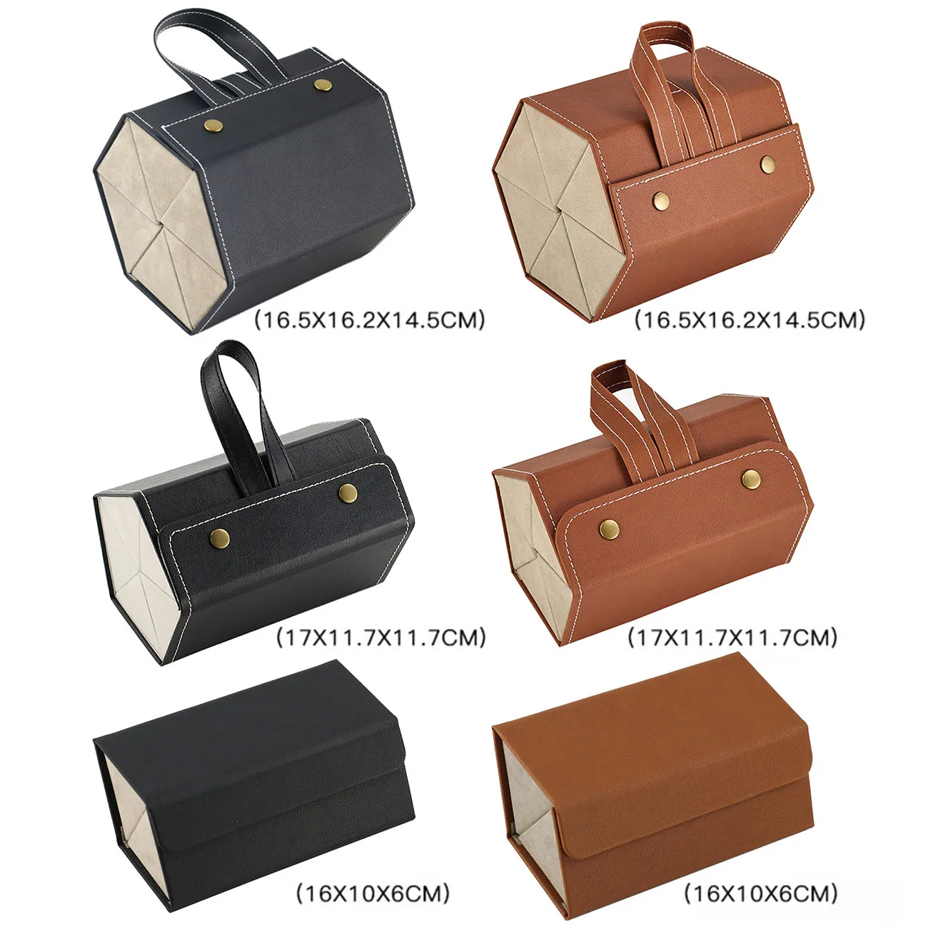 

Leather handmade glasses case Multi-functional jewelry glasses storage box multi-lattice three-dimensional gift box