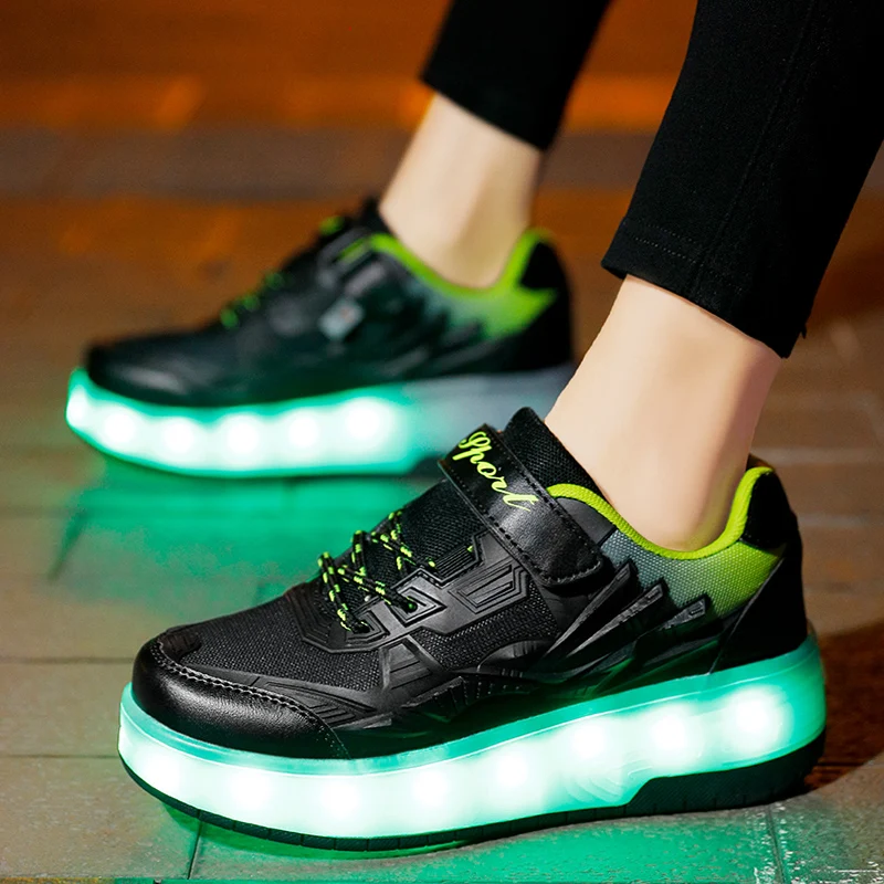 Children Roller Skates Shoes 2022 Sports Casual Fashion Kids Boys Girls Student 2 Wheels Game Gift Lighted Flashing Led Sneakers