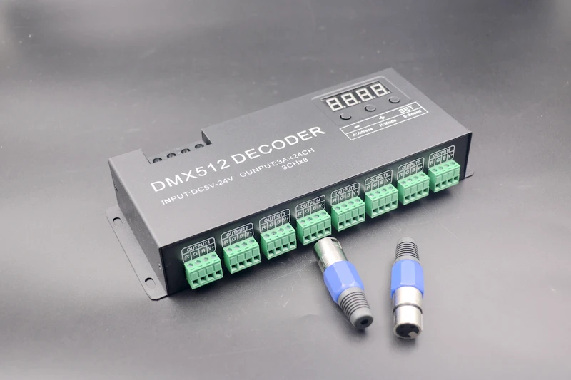 24 канала 3A/CH светодиодный DMX512 декодер DC5 24V контроллер Диммер DMX сигнальный