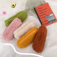 wool plush kawaii pencil case for girls cute student pencil stationery pencilcase pen marker bag storage pouch school supplies