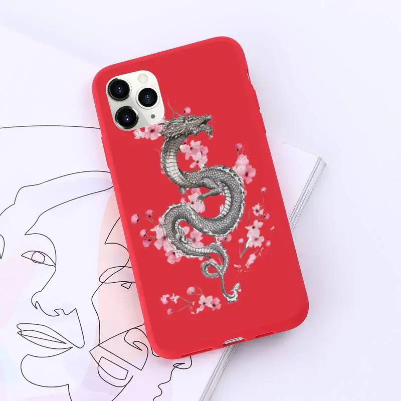 

Dragon art fashion Phone Case Candy Color for iPhone 11 12 pro XS MAX 8 7 6 6S Plus X 5S SE 2020 XR