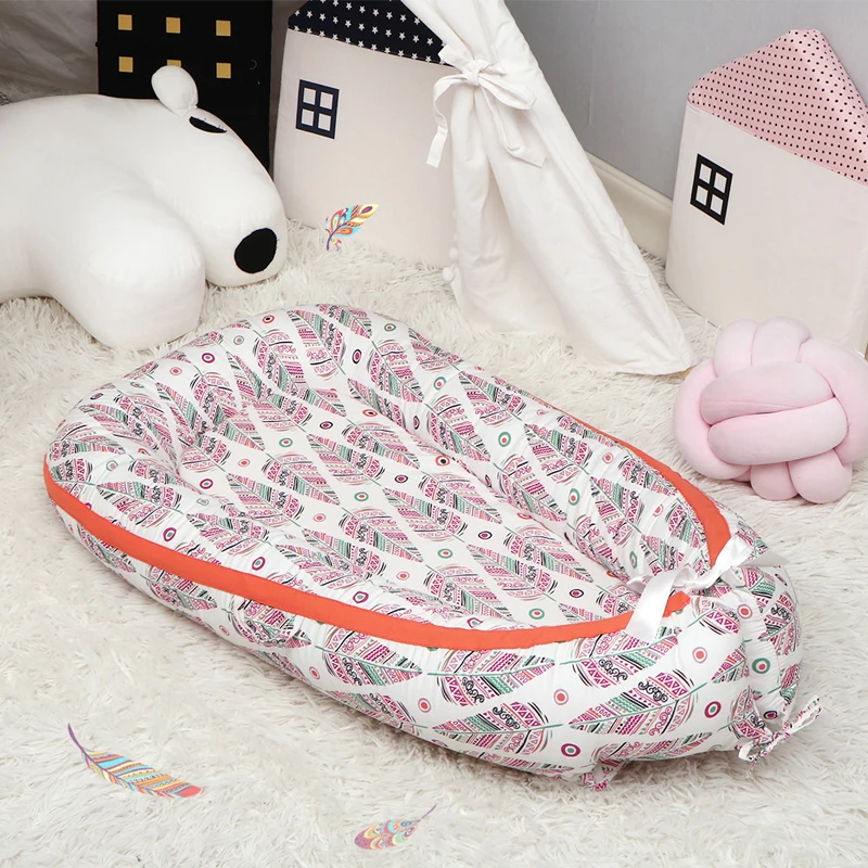 

95x60cm Portable Baby Crib Infant Cradle Cot Newborn Nursery Travel Folding Baby Nest Bumper Baby Bed