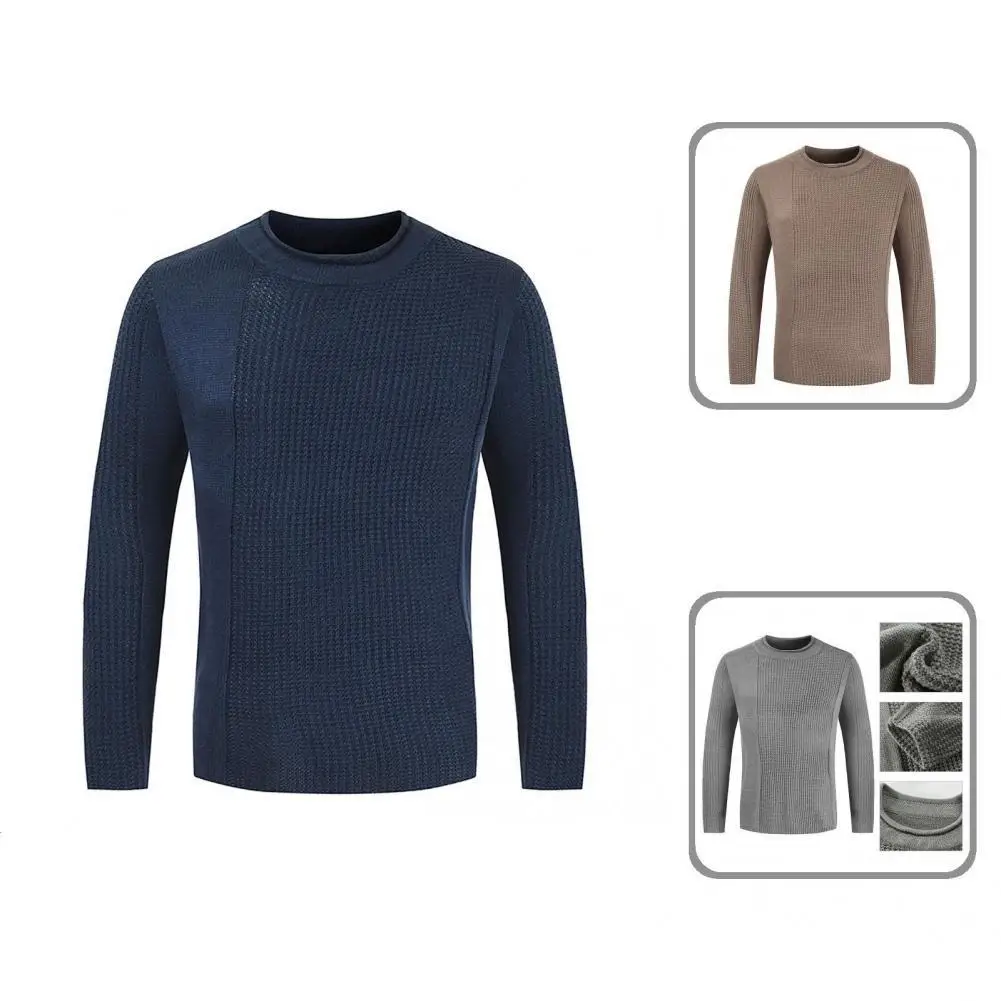 

Slim Fabulous Stretchy Male Knitted Sweater All Match Winter Sweater Anti-pilling for Daily Wear