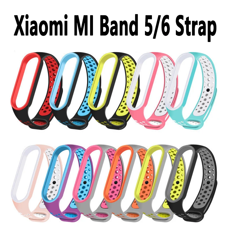 

Strap For Xiaomi Mi Band 5 6 Sport Smart Watches Women Wristband Silicone Soft Bracelet For Mi Band 6 5 Wrist Strap Bracelet