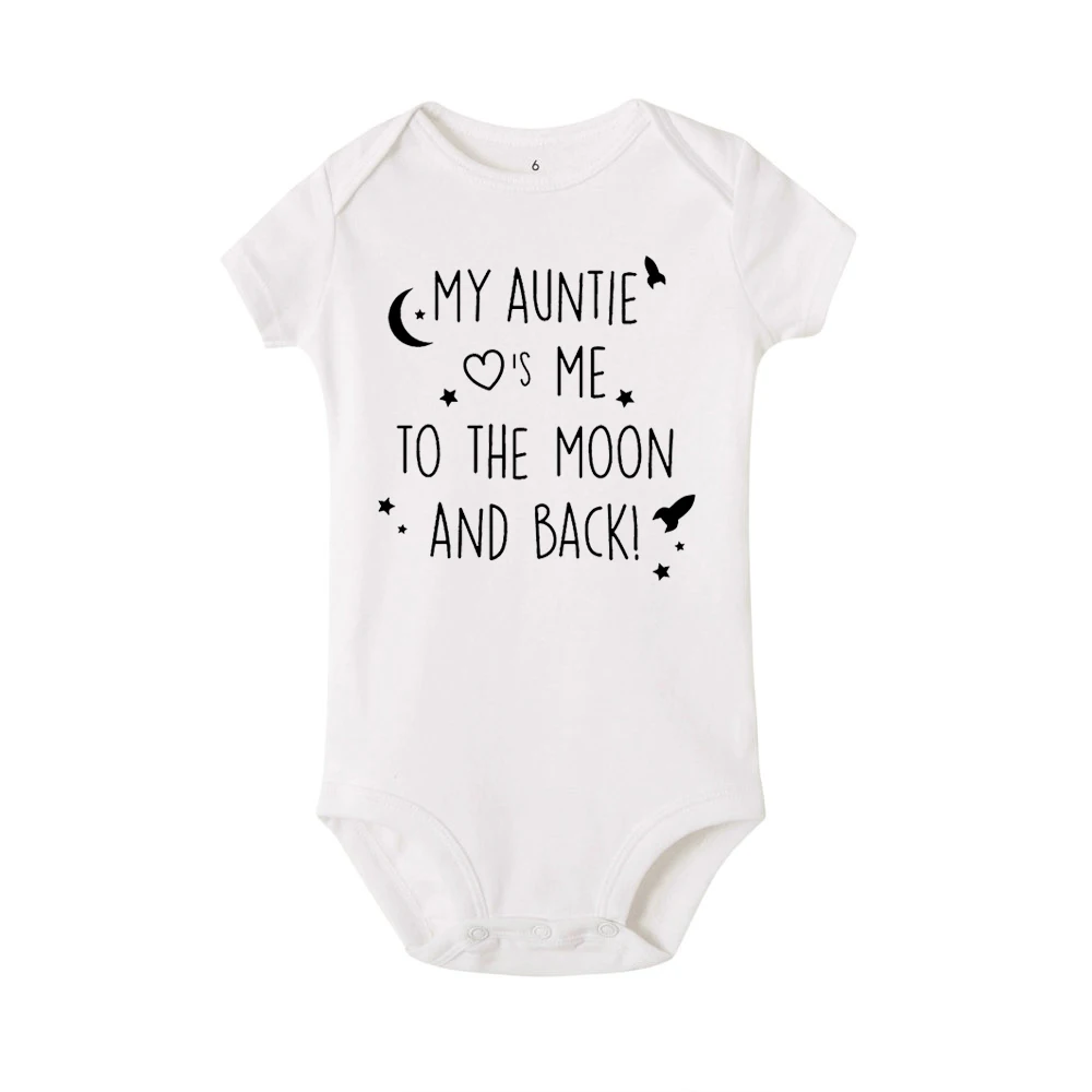 Комбинезон для новорожденных с принтом My Auntie Love Me To The Moon and Back забавный комбинезон
