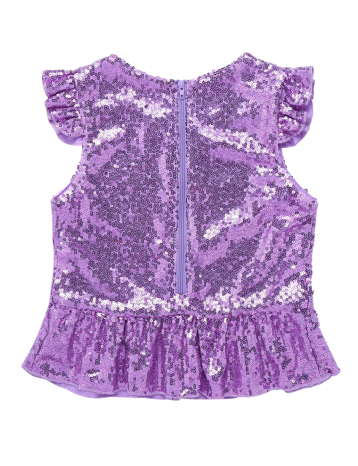 Детский Костюм Русалки для девочек блестящий топ с короткими рукавами баской и