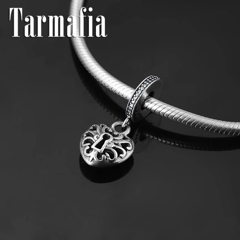 Выдалбливают Любовь Форма замков стерлингового серебра 925 прозрачный CZ изящная