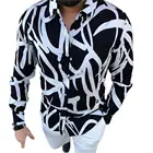 Рубашка мужская с отложным воротником, модная сорочка с пуговицами с термоусадкой, с отложным воротником, рабочая повседневная одежда, черный цвет, xxxl