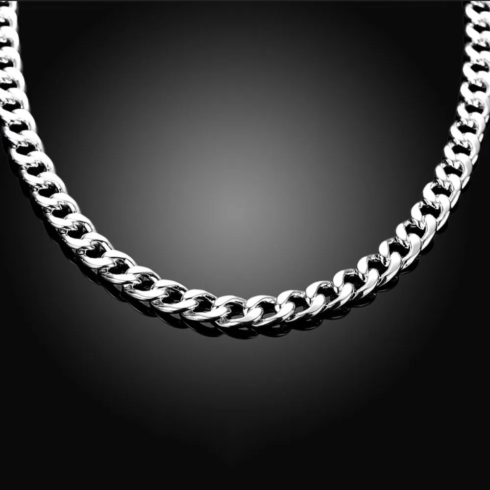 Ожерелье Фигаро мужское серебряное Классическая цепь 10 мм модный подарок на день