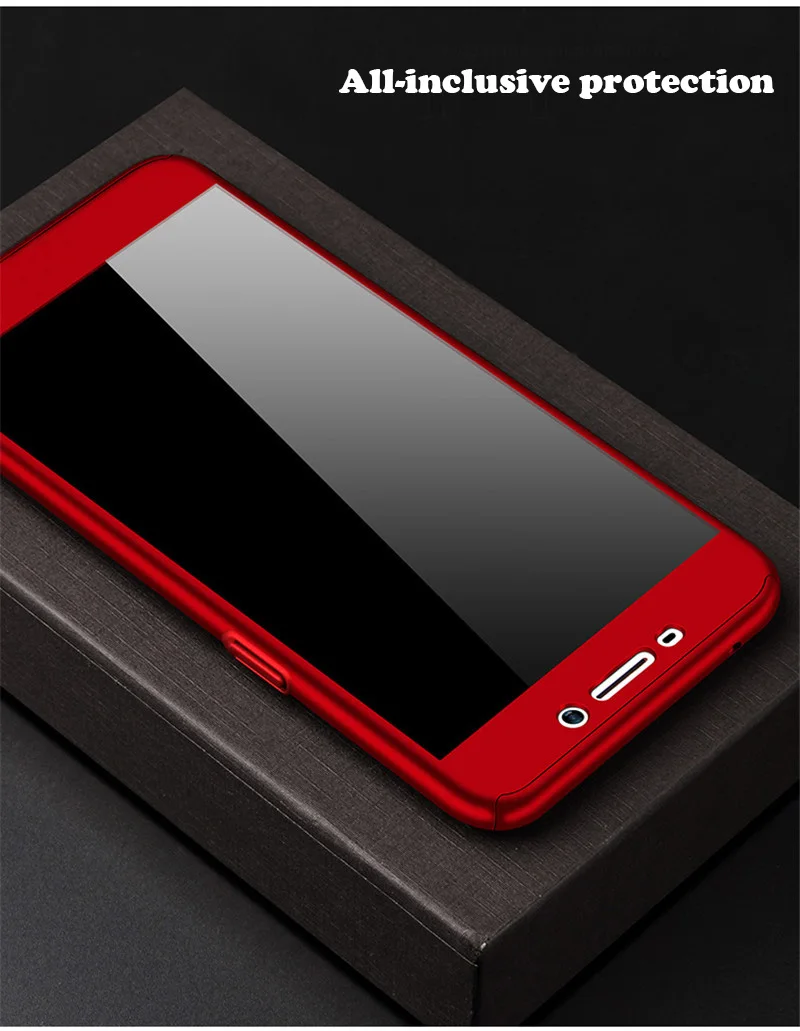 For Samsung Galaxy J1 Ace J2 J310 J3 J5 J7 Prime J4Core J6 Plus J8 360 Degree Full Protection Phone Case Cover+Tempered Glass |