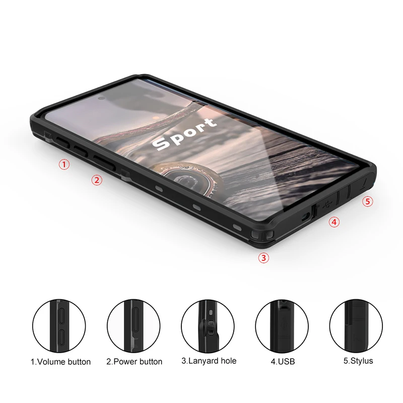 ip68 real waterproof case for samsung galaxy note 10 pro 9 10 s10 s9 s8 plus case water proof cover diving full protect stands free global shipping