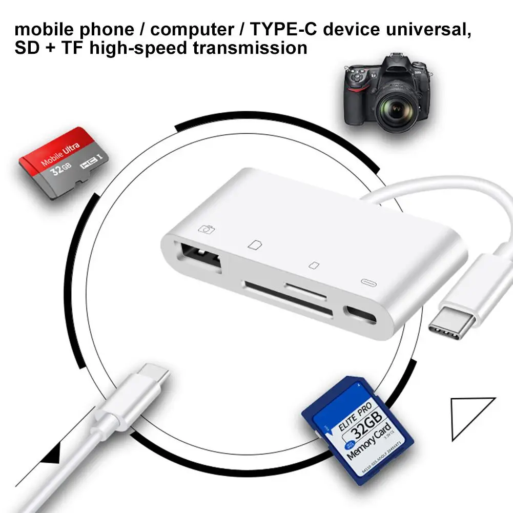PD 3A Type c Hub Reader к USB/CF/TF/SD для IPad Pro 11 &quot/12 9&quot 2018 Mac Book и т. д.|USB-хабы| |