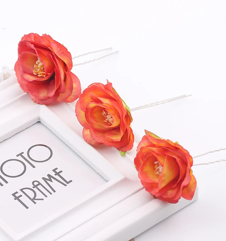 

Новое поступление 100/600/900 шт./лот оранжевые искусственные цветы Гибискус для головных уборов Цветочная корона головные повязки