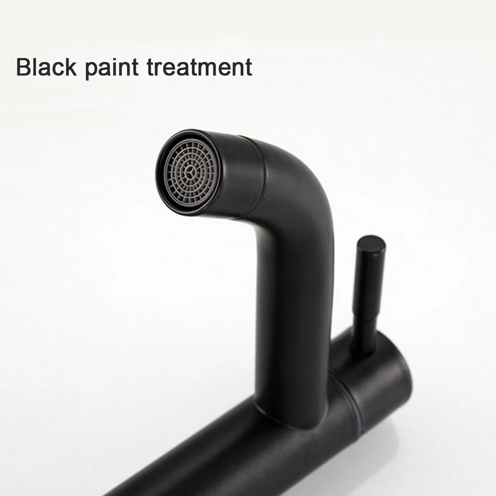 Однорычажный смеситель для раковины черный кухни из нержавеющей стали|Смесители