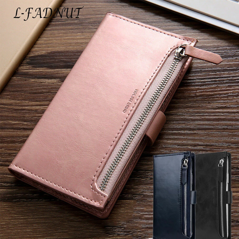 Кожаный чехол кошелек с откидной крышкой на молнии для iPhone 11 Pro Max Xr X Xs бампер 7 8 6 S