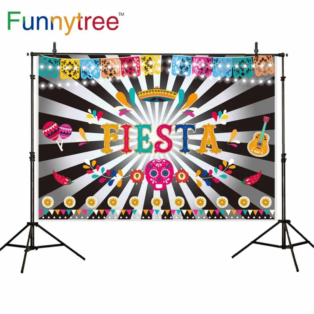 

Funnytree фотофоны мексиканский фестиваль черно-белый светильник для музыкальной фотосъемки вечерние Фотофон фотосессия