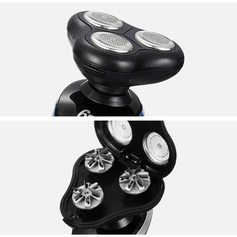 Триммер для бороды 4 в 1 с тройными плавающими головками USB 40 г | Бытовая техника