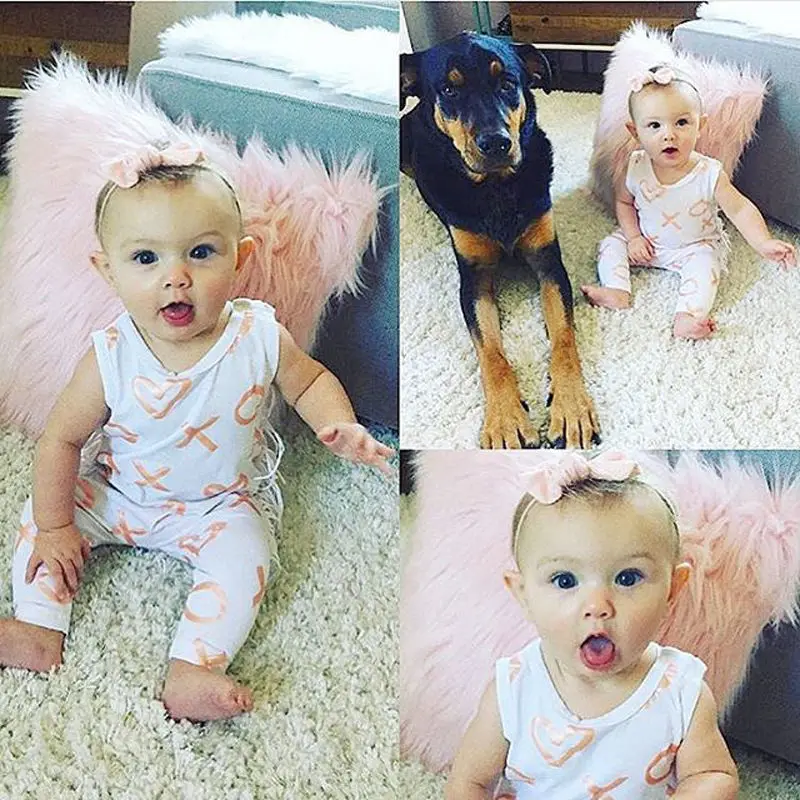 Skyyue Одежда для малышей новорожденных хлопковый комбинезон и повязка на голову