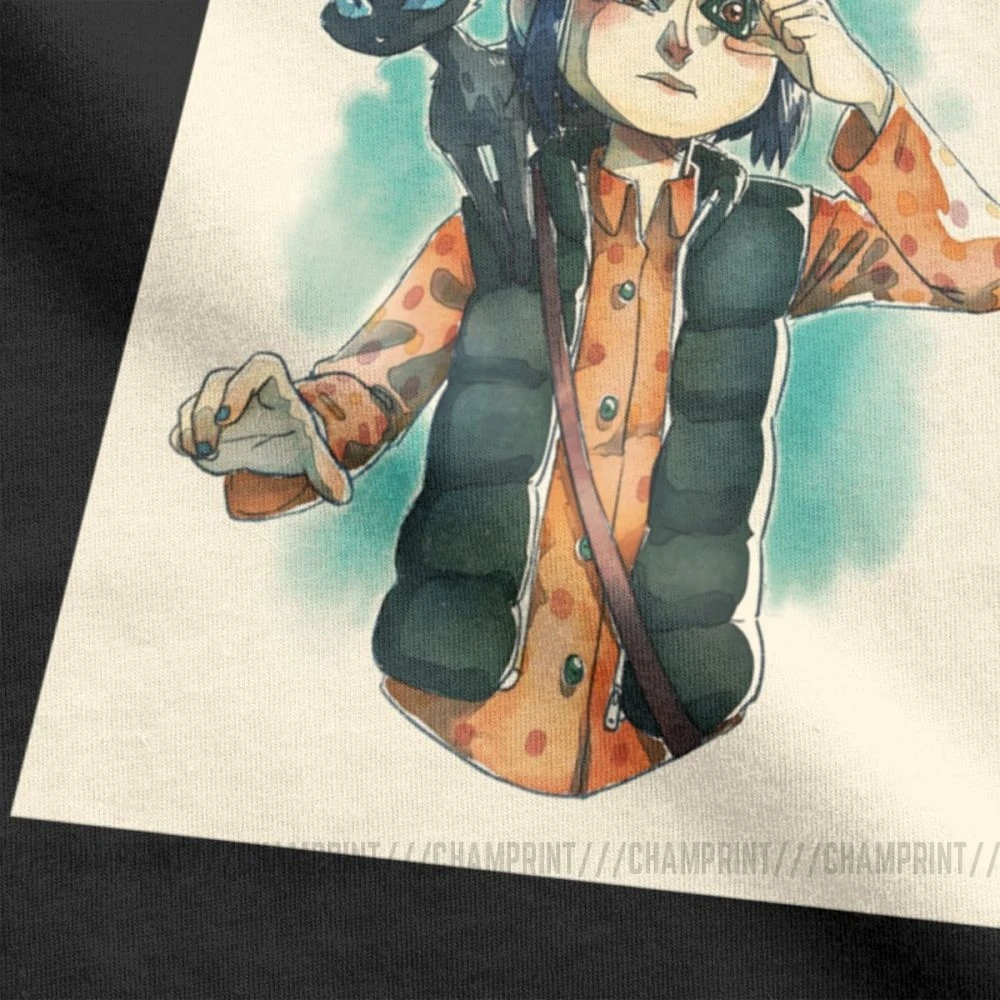 Мужская футболка Coraline Jones Винтажная с короткими рукавами и круглым вырезом