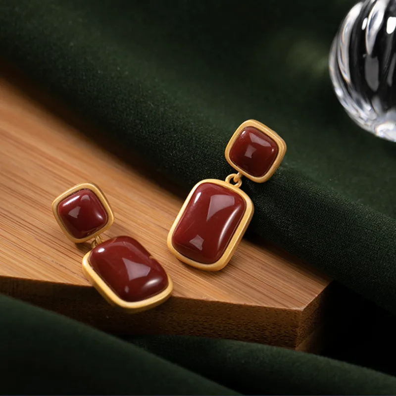 Женские Простые Геометрические Квадратные серьги без геля золотые и белые