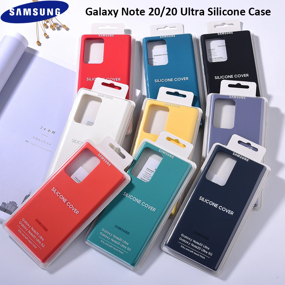 Оригинал Samsung Note 20 жидкий силиконовый чехол мягкая сенсорная задняя крышка для