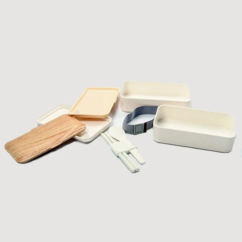 Lunch Box Wood Grain Bento with Tableware Healthy Eco-friendly Insulation Portable Food Storage Container | Дом и сад