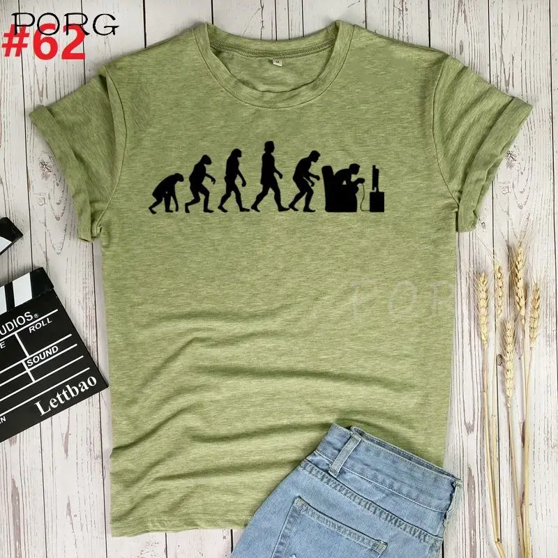 

Evolution T Shirt Women Kawaii Cartoon Tops for Women Summer Graphic Tees Korean Droshipping Hip Hop Tops Unisex T-shirt Female