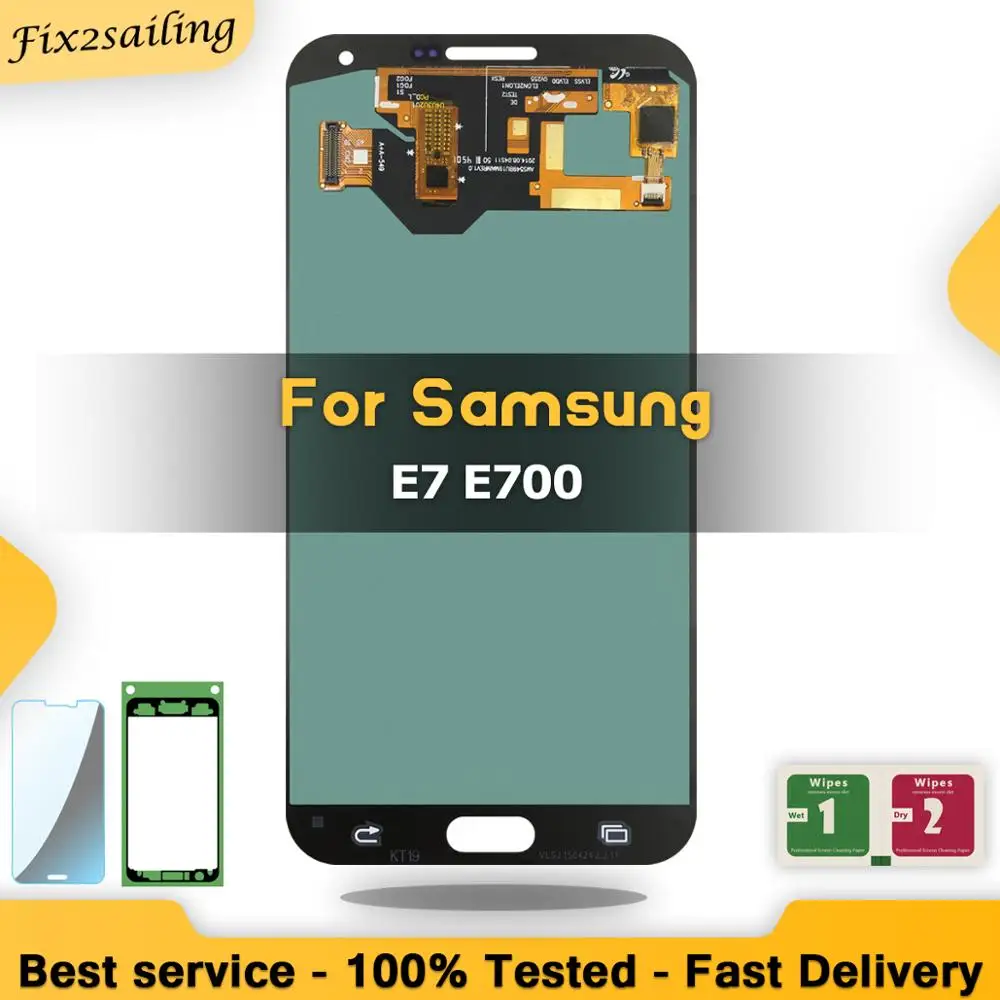 100% протестированный супер AMOLED lcd для Samsung Galaxy E7 E700 E7000 дисплей сенсорный экран в