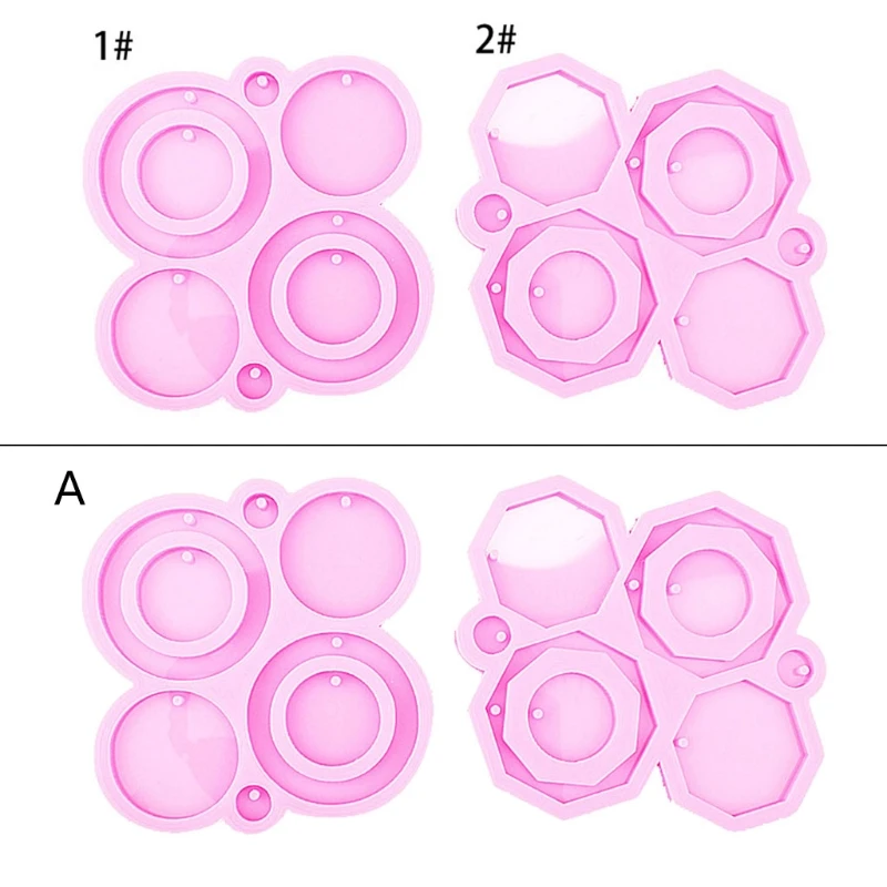 

N0HE Geometry Earrings Epoxy Resin Mold DIY Keychain Ear Drops Dangle Silicone Mould