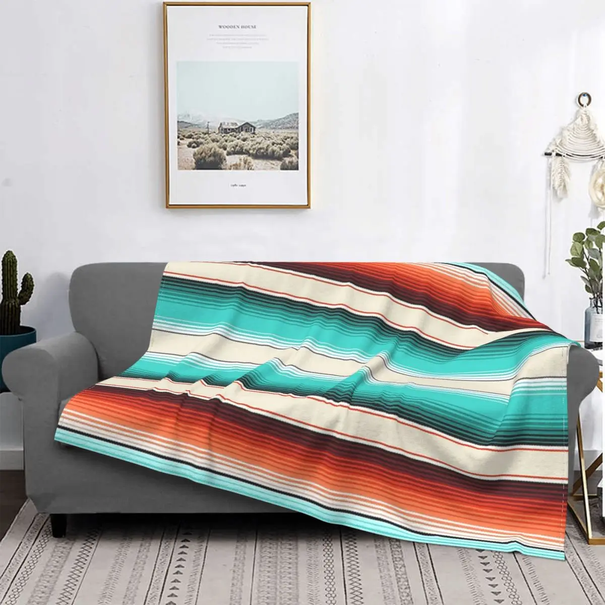 

Navajo-manta blanca turquesa y quattrada, colcha a cuadros para cama, Sudadera con capuros