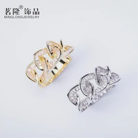 rings for women females jewelry accessory bridal wedding engagement promise gift zircon interlock geometric brand designer good